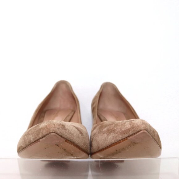 Gianvito Rossi 38.5 Suede Heels Piper Pump Camel Tan Brown - Picture 10 of 14